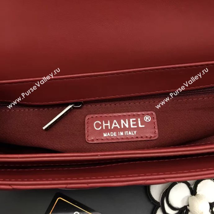 Chanel A68320 calfskin shoulder wine flap bag 6096