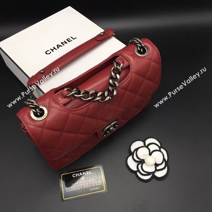 Chanel A68320 calfskin shoulder wine flap bag 6096