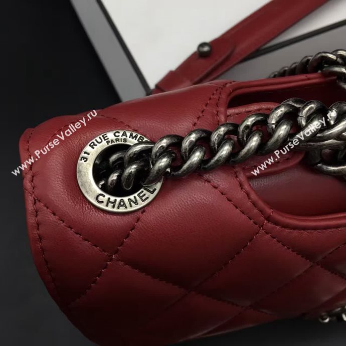 Chanel A68320 calfskin shoulder wine flap bag 6096