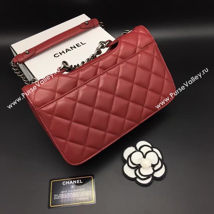 Chanel A68320 calfskin shoulder wine flap bag 6096