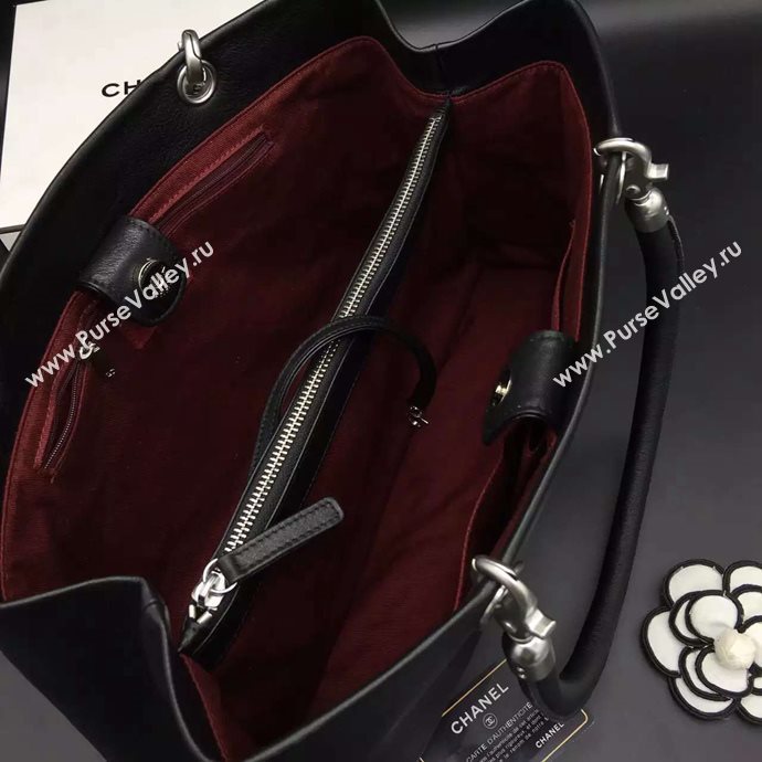 Chanel A88895 lambskin large tote handbag black bag 6097
