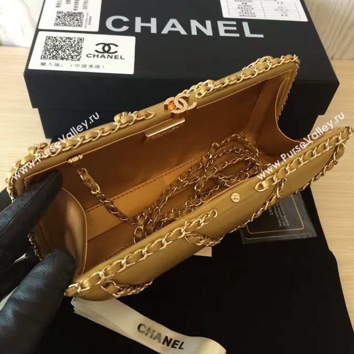 Chanel A94430 lambskin evening clutch handbag gold bag 6098