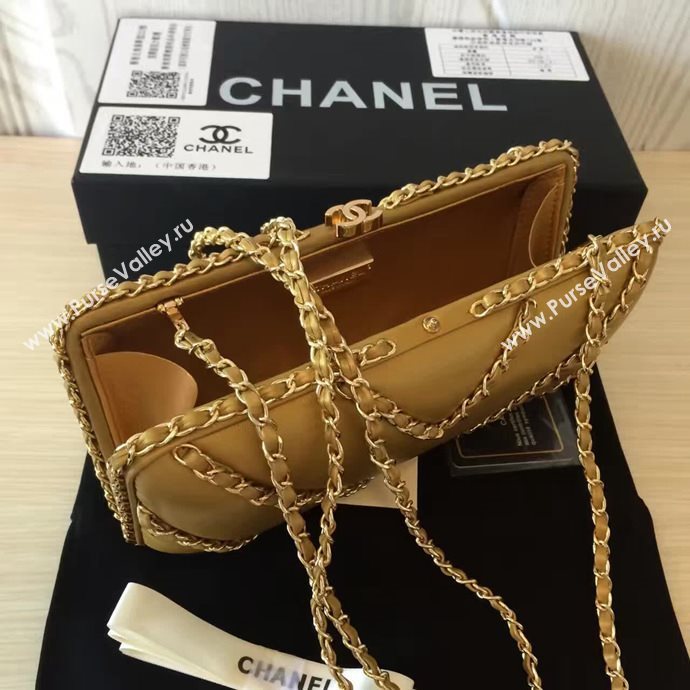 Chanel A94430 lambskin evening clutch handbag gold bag 6098