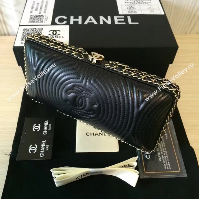 Chanel A94431 lambskin evening clutch handbag black bag 6099