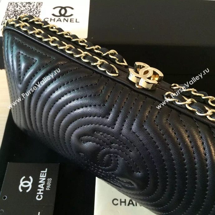 Chanel A94431 lambskin evening clutch handbag black bag 6099