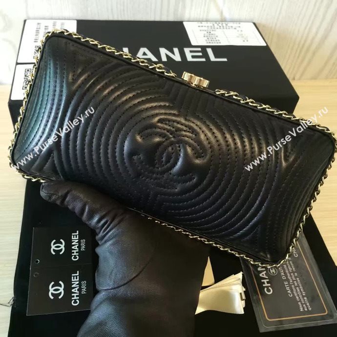 Chanel A94431 lambskin evening clutch handbag black bag 6099