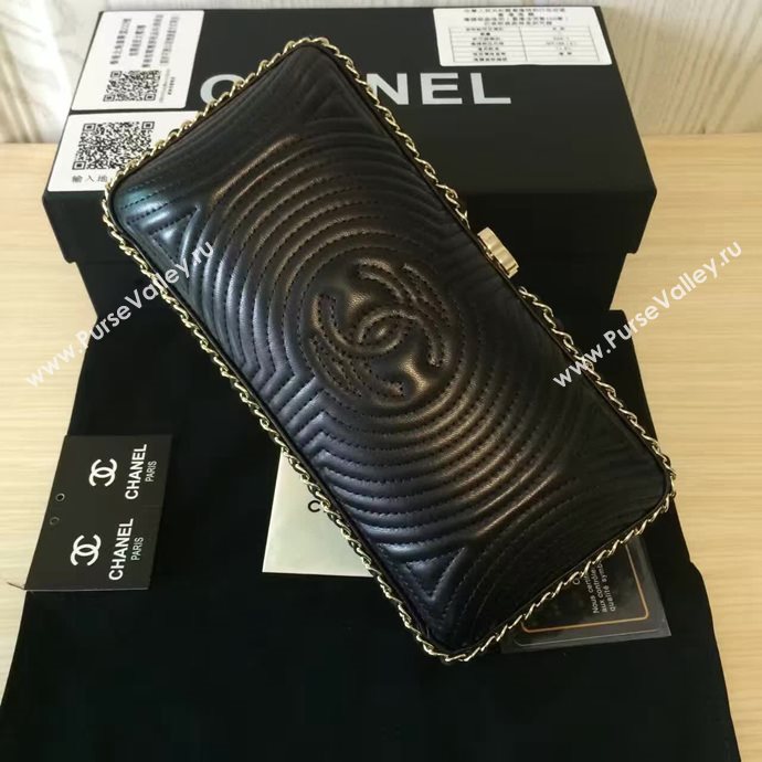 Chanel A94431 lambskin evening clutch handbag black bag 6099