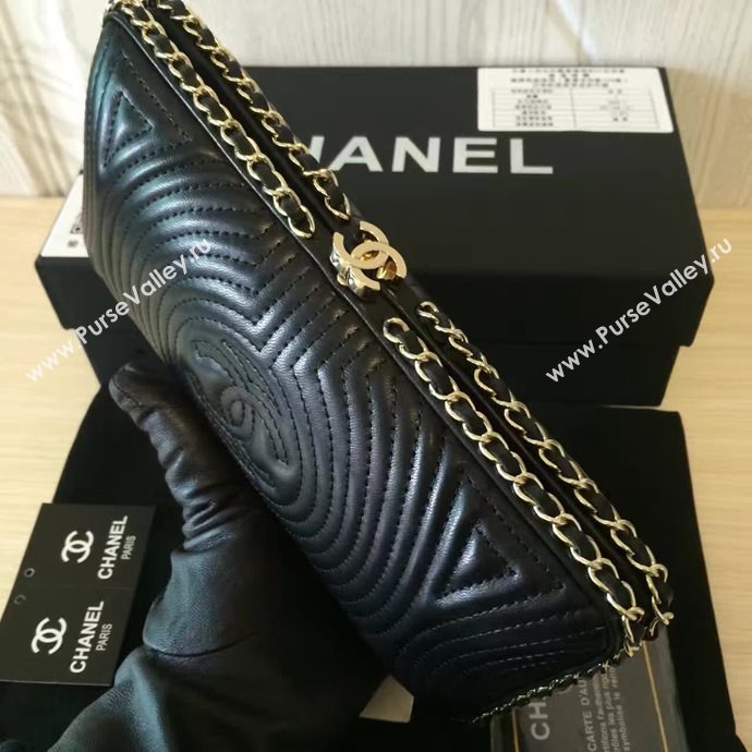 Chanel A94431 lambskin evening clutch handbag black bag 6099