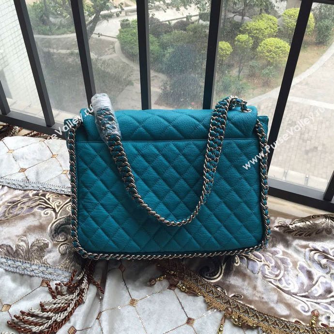 Chanel A94005 deerskin large tote handbag blue bag 6000
