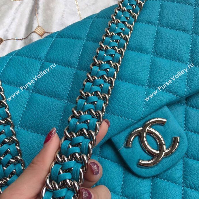 Chanel A94005 deerskin large tote handbag blue bag 6000