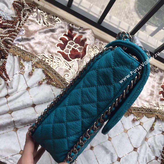 Chanel A94005 deerskin large tote handbag blue bag 6000