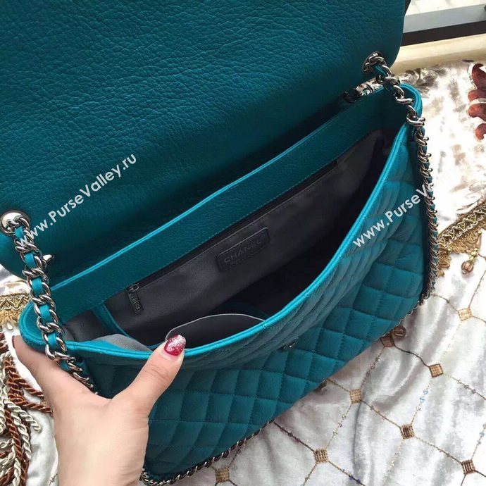 Chanel A94005 deerskin large tote handbag blue bag 6000