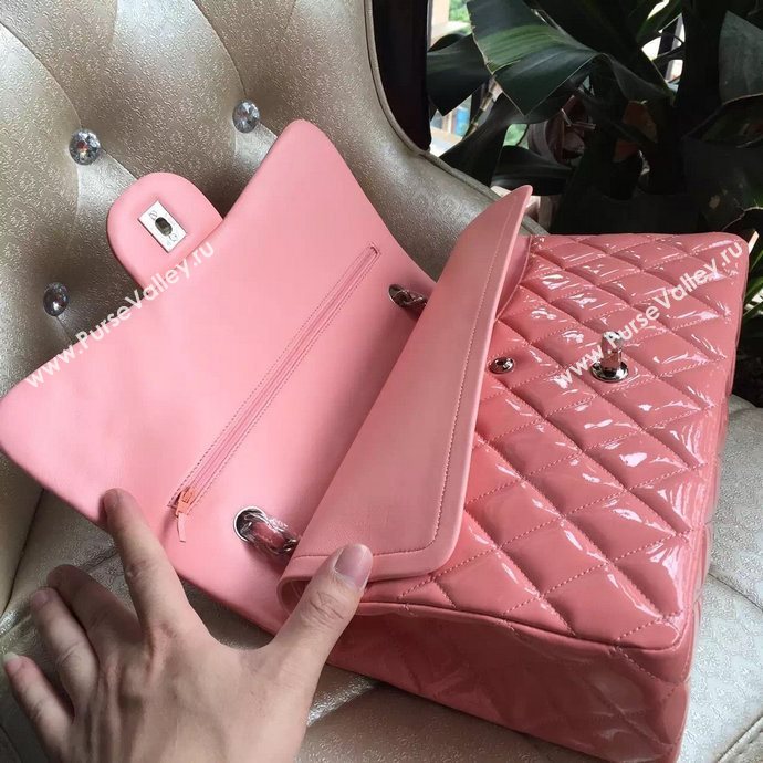 Chanel A1113 paint lambskin large flap handbag pink bag 6005