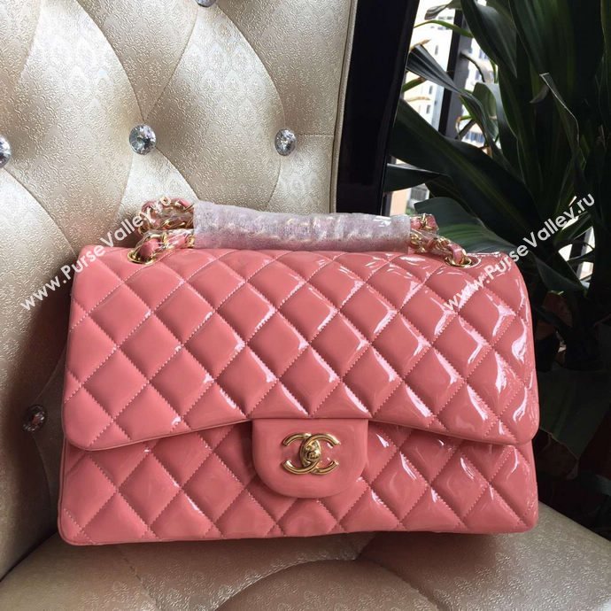 Chanel A1113 paint lambskin large flap handbag pink bag 6006