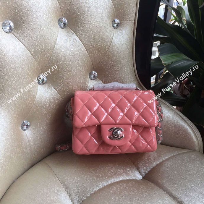 Chanel A1115 paint lambskin small flap handbag pink bag 6007