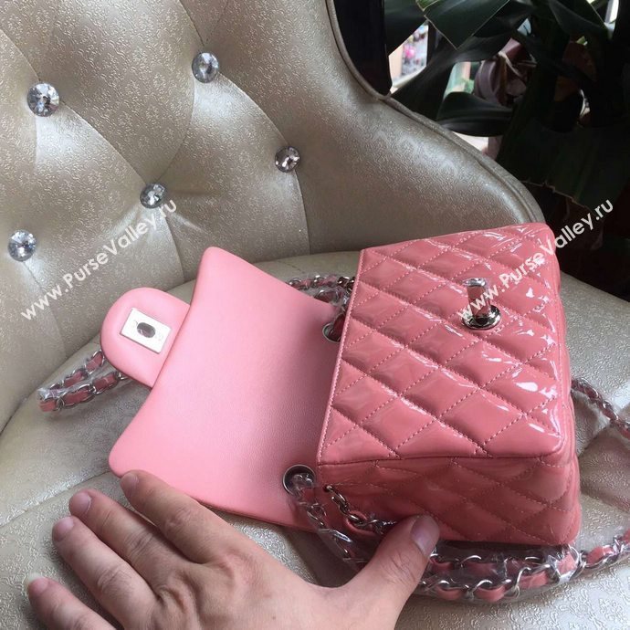 Chanel A1115 paint lambskin small flap handbag pink bag 6007