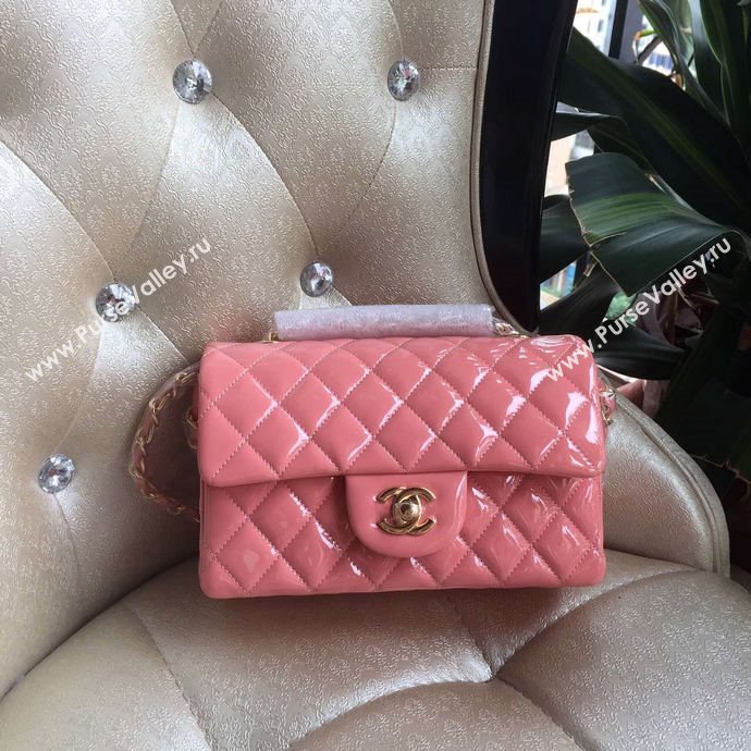 Chanel A1116 paint lambskin small flap handbag pink bag 6008