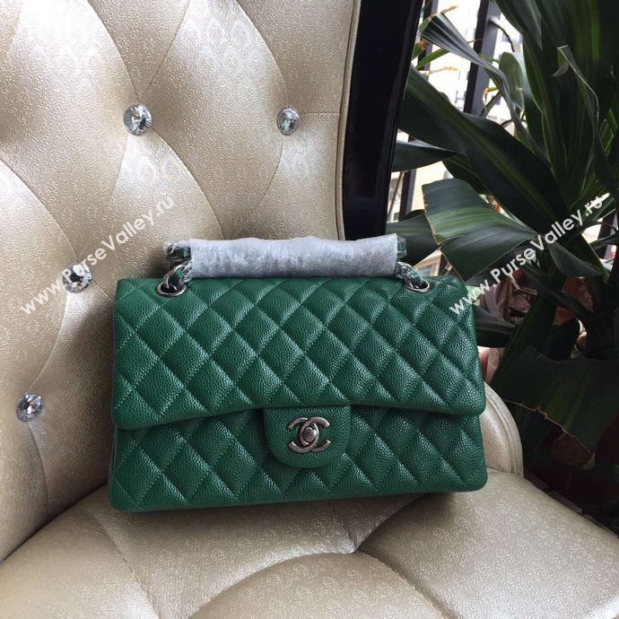 Chanel A1112 caviar lambskin flap handbag green bag 6009