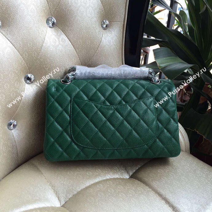 Chanel A1112 caviar lambskin flap handbag green bag 6009