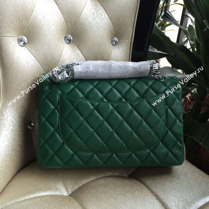 Chanel A1113 caviar lambskin large flap handbag green bag 6010