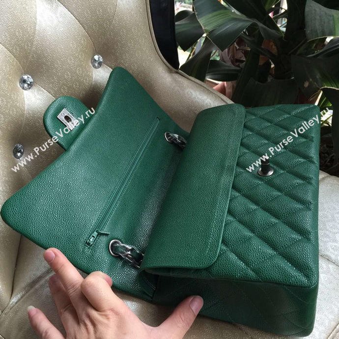 Chanel A1113 caviar lambskin large flap handbag green bag 6010