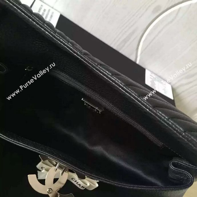 Chanel A94344 deerskin large black handbag clutch bag 6014
