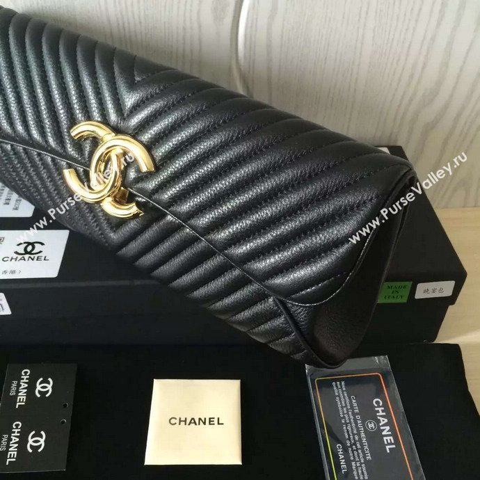 Chanel A94344 deerskin large black handbag clutch bag 6015