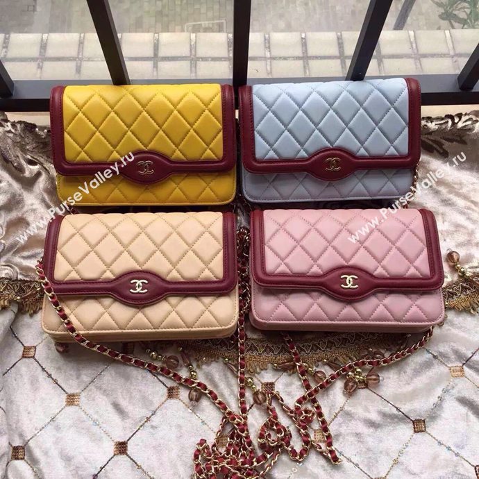 Chanel A33819 lambskin small le boy woc handbag pink bag 6017