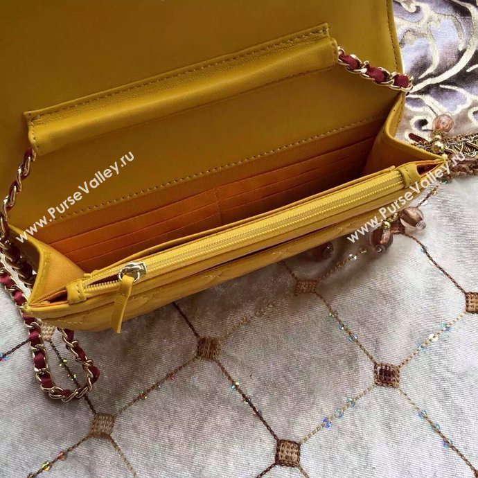 Chanel A33819 lambskin small woc handbag yellow bag 6018