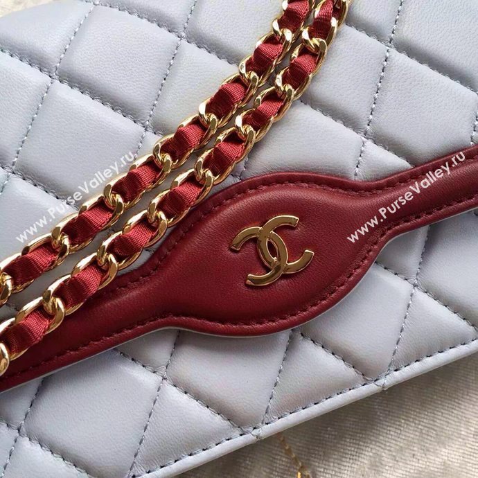 Chanel A33819 lambskin small woc handbag blue bag 6019