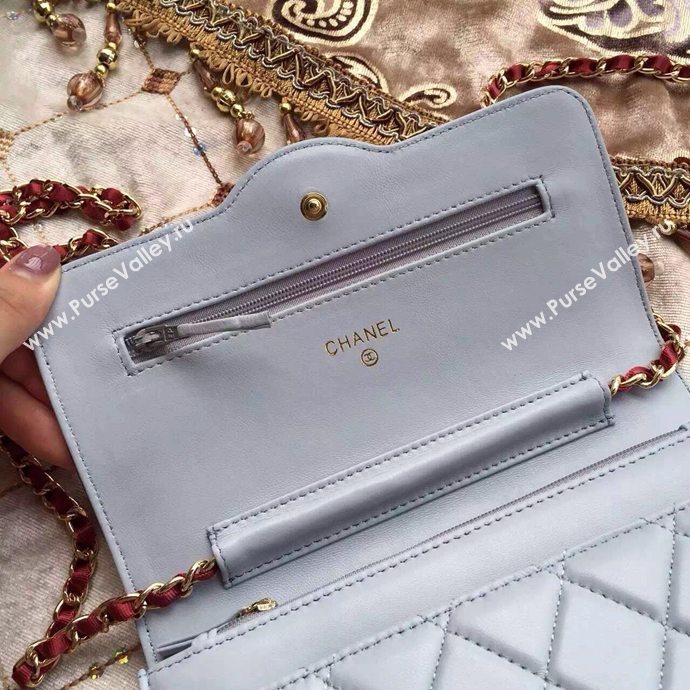 Chanel A33819 lambskin small woc handbag blue bag 6019