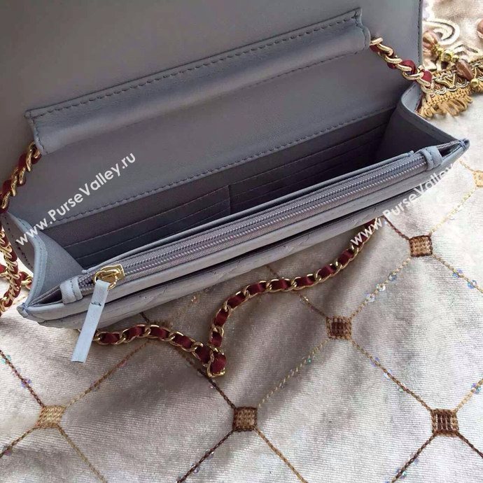 Chanel A33819 lambskin small woc handbag blue bag 6019