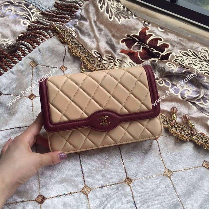 Chanel A33819 lambskin small woc handbag apricot bag 6020