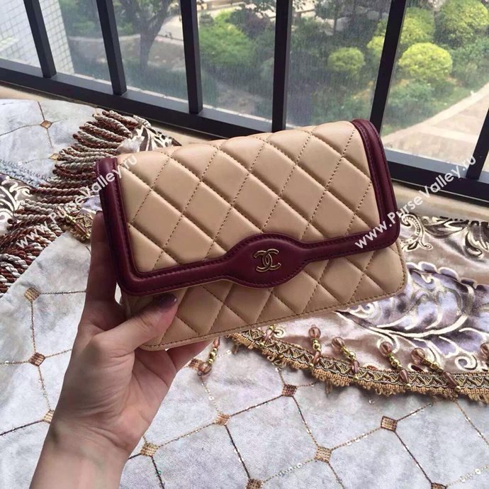 Chanel A33819 lambskin small woc handbag apricot bag 6020