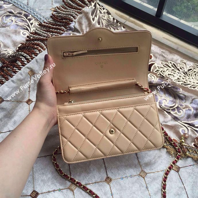 Chanel A33819 lambskin small woc handbag apricot bag 6020
