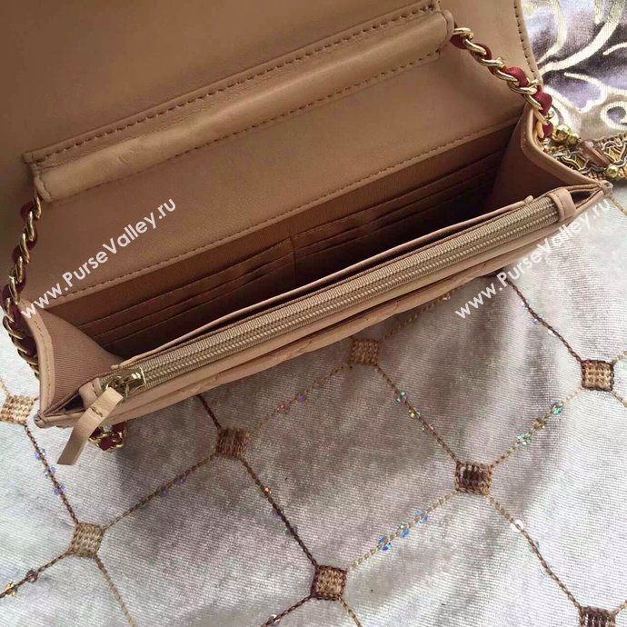 Chanel A33819 lambskin small woc handbag apricot bag 6020