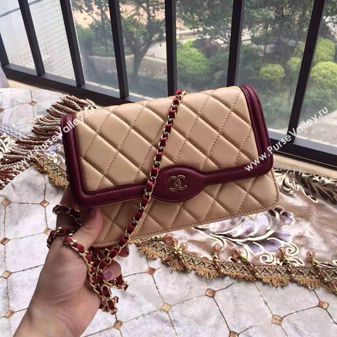 Chanel A33819 lambskin small woc handbag apricot bag 6020