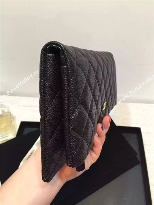 Chanel A67011 caviar large clutch handbag black bag 6024