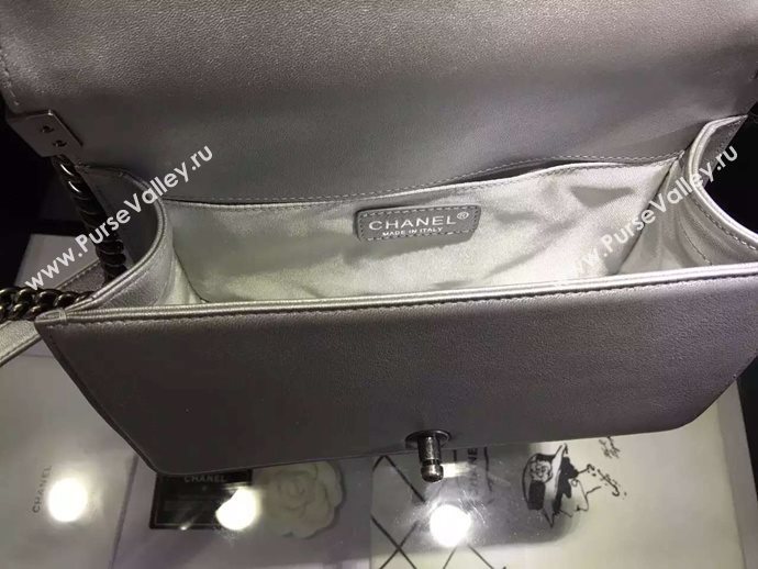Chanel A67086 deerskin chain le boy handbag gray bag 6031