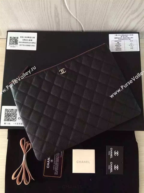 Chanel A82254 caviar large clutch handbag black bag 6034