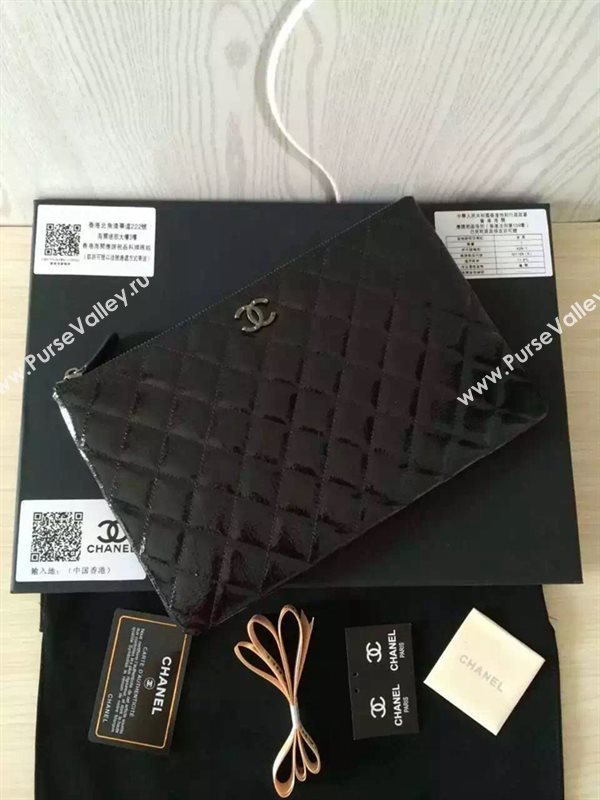 Chanel A82254 paint large clutch handbag black bag 6035
