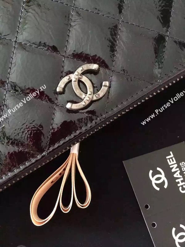 Chanel A82254 paint large clutch handbag black bag 6035