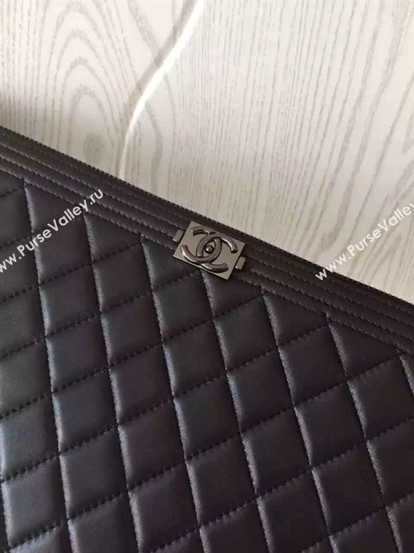 Chanel A82254 lambskin large clutch handbag black bag 6036