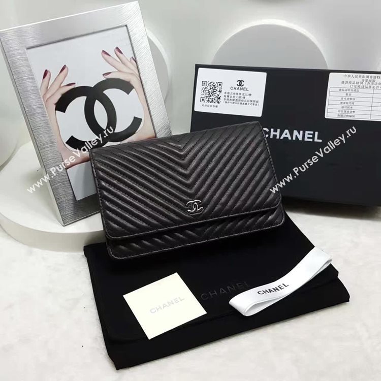 Chanel A33814 lambskin new woc handbag black bag 6140