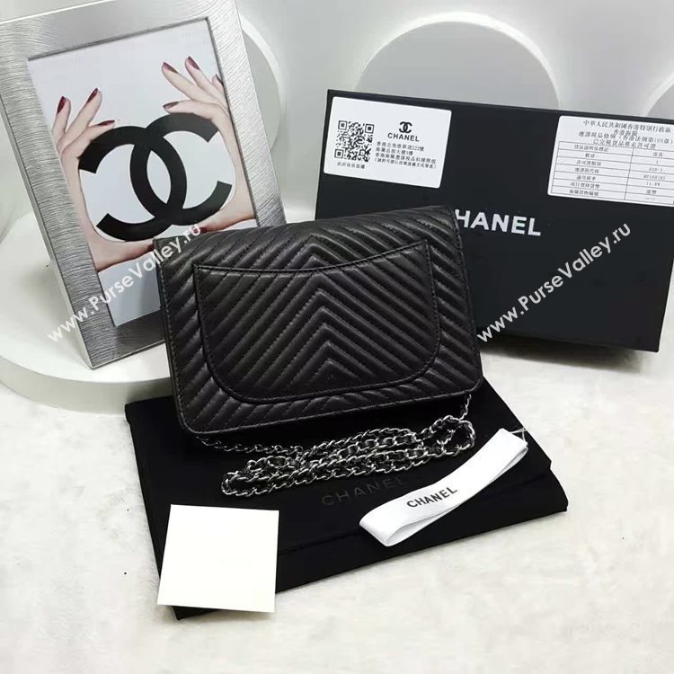 Chanel A33814 lambskin new woc handbag black bag 6140