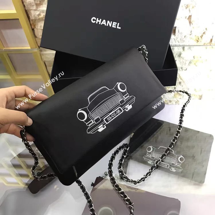 Chanel A82595 lambskin black handbag shoulder bag 6141