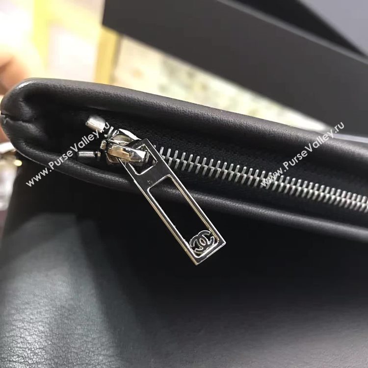 Chanel A82595 lambskin black handbag shoulder bag 6141