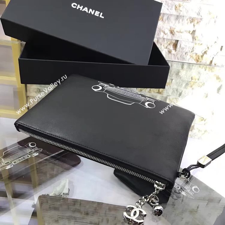 Chanel A82593 lambskin black handbag clutch bag 6142