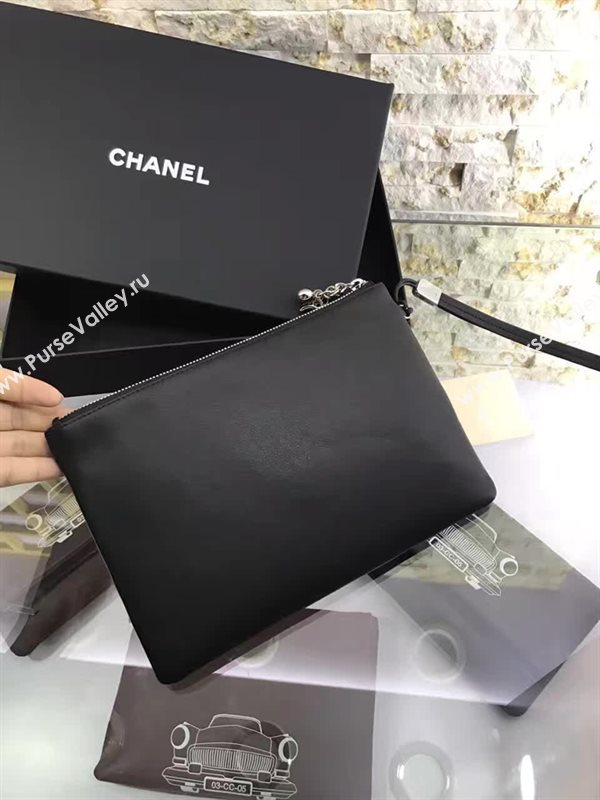 Chanel A82593 lambskin black handbag clutch bag 6142