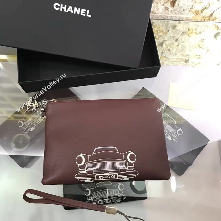 Chanel A82593 lambskin wine handbag clutch bag 6143